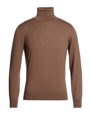 Man Turtleneck Light brown Size 42 Cashmere