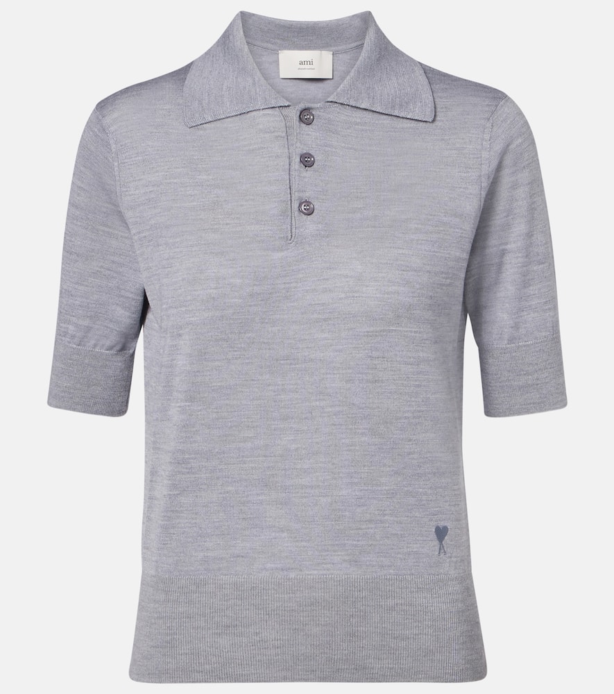 Wool and silk polo shirt