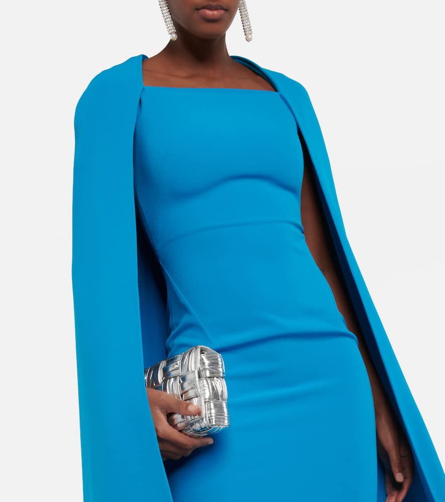 Cape crêpe maxi dress
