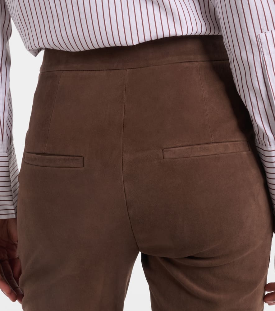 Gracie high-rise suede flared pants