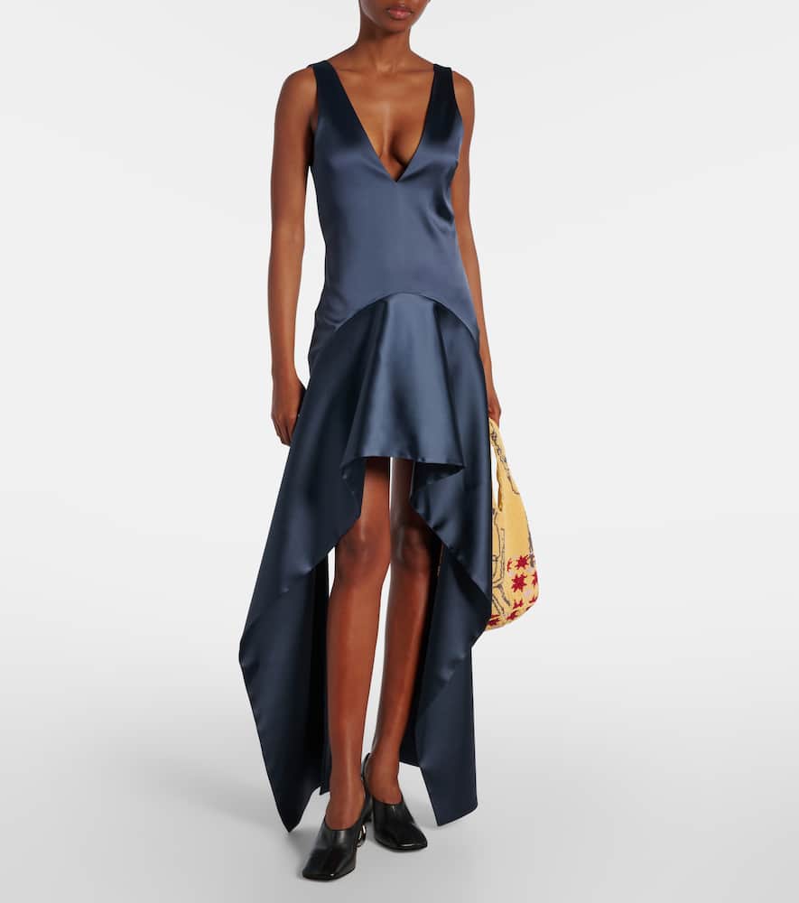 Asymmetric draped minidress