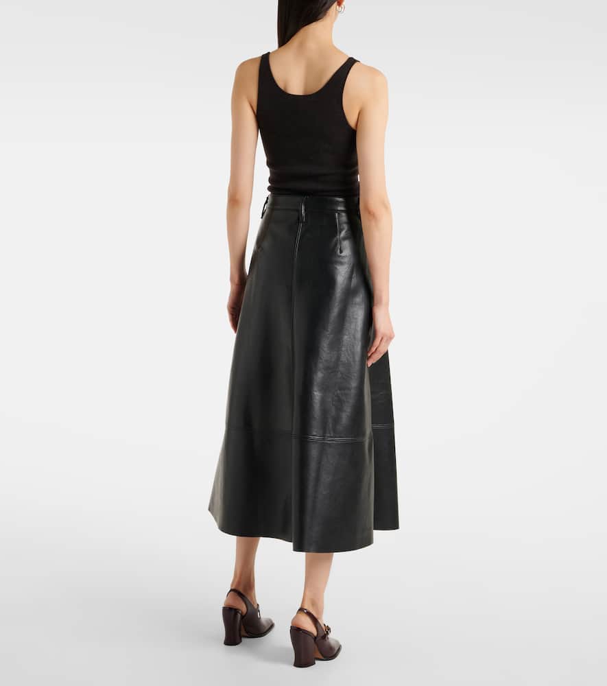 Cassia faux leather midi skirt