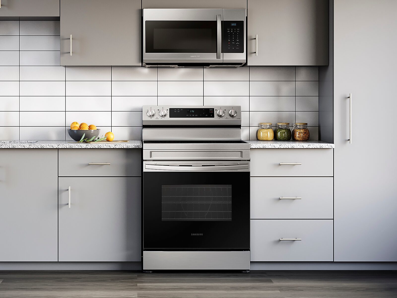 6.3 cu. ft. Smart Freestanding Electric Range with Steam Clean in Stainless Steel(NE63A6111SS/AA)