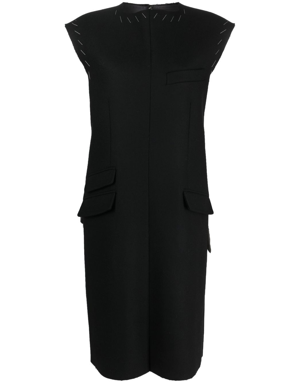 Work-in-progress wool dress - Black