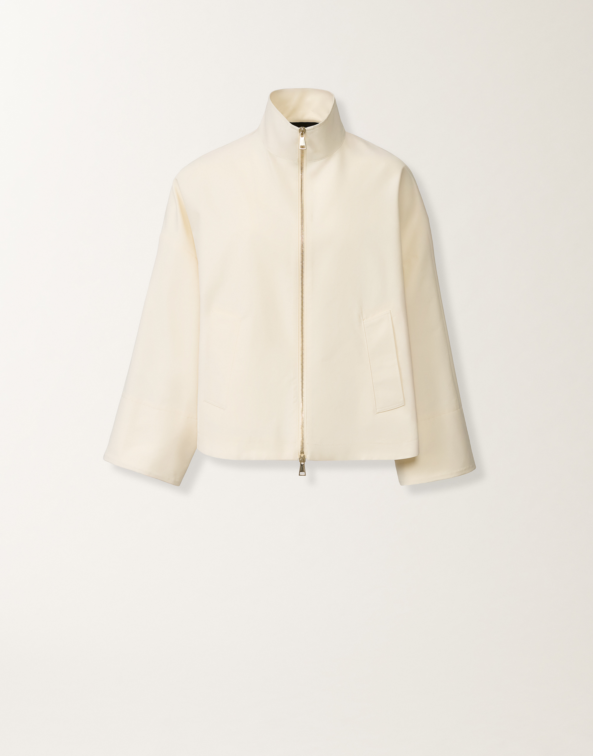 Boxy caban in trench cotton, butter