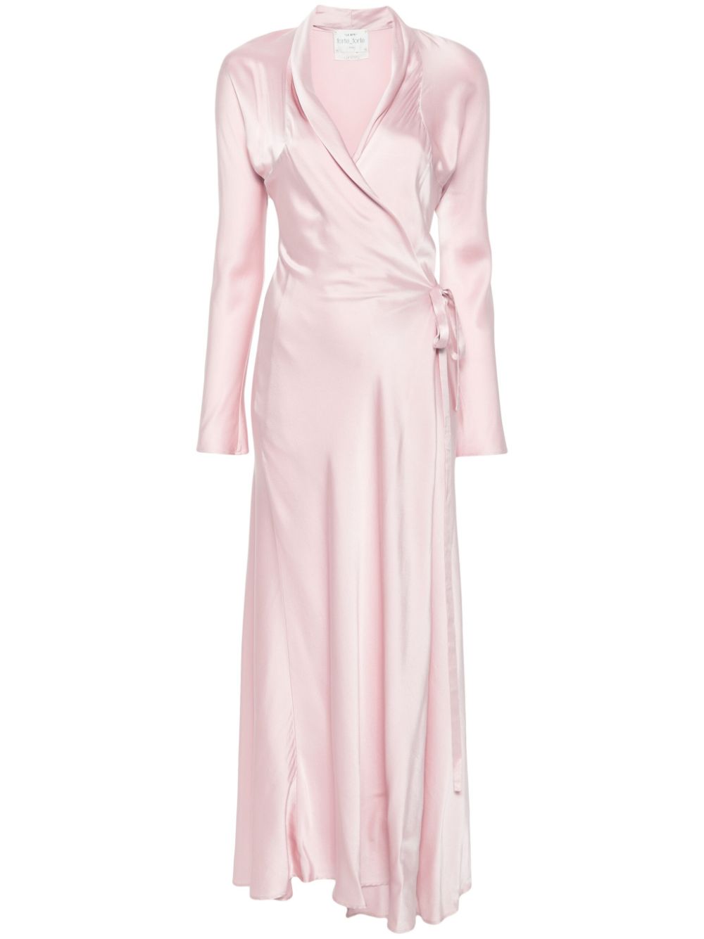 Wrap silk maxi dress - Pink