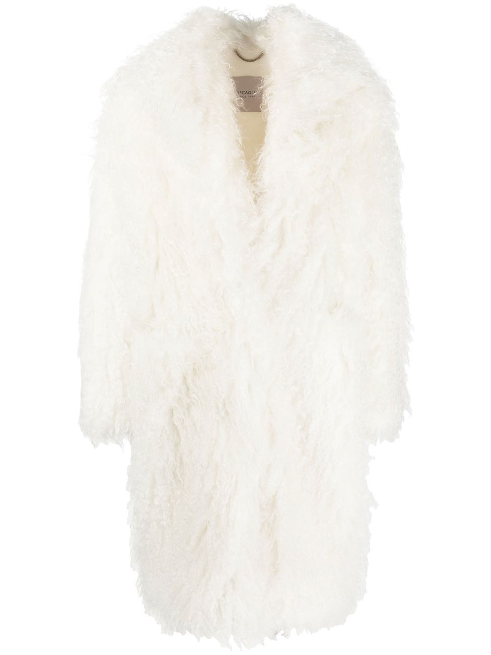 Mohair mid-length coat - Neutrals