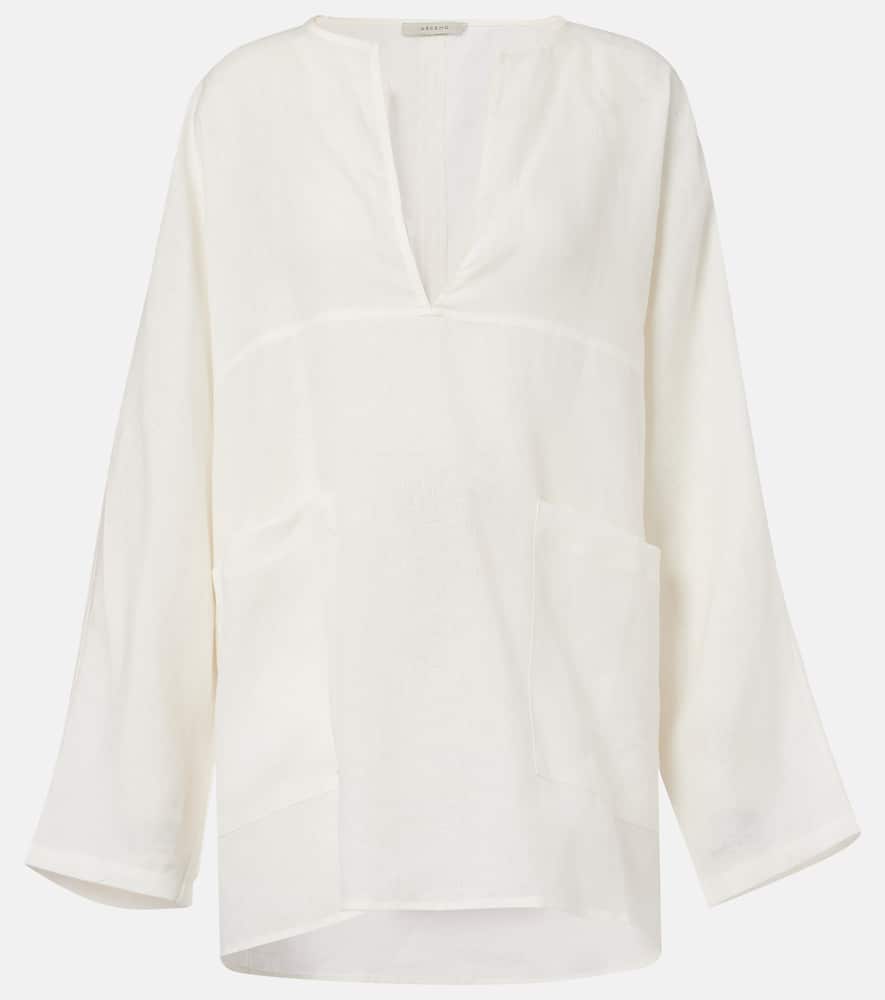 Oversized linen top
