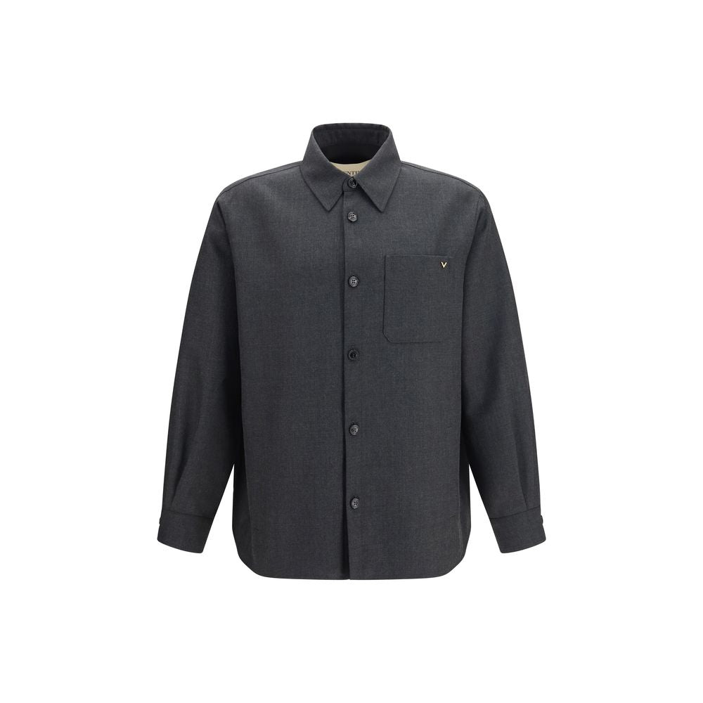 Wool-Blend Shirt — Gray