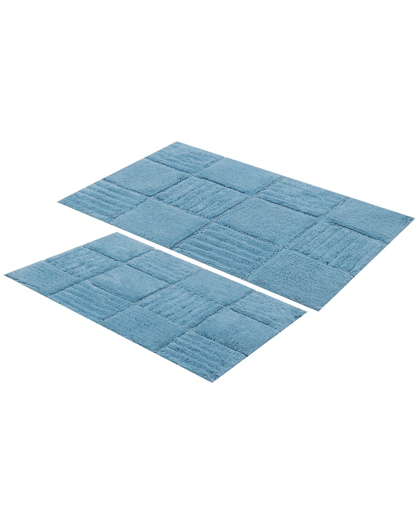2Pc Chakkaboard Cotton Bath Rug Set