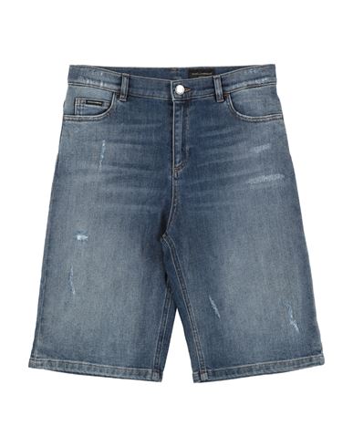 Kid Boy Denim shorts Blue Size 11 Cotton, Elastane, Polyester, Zamak