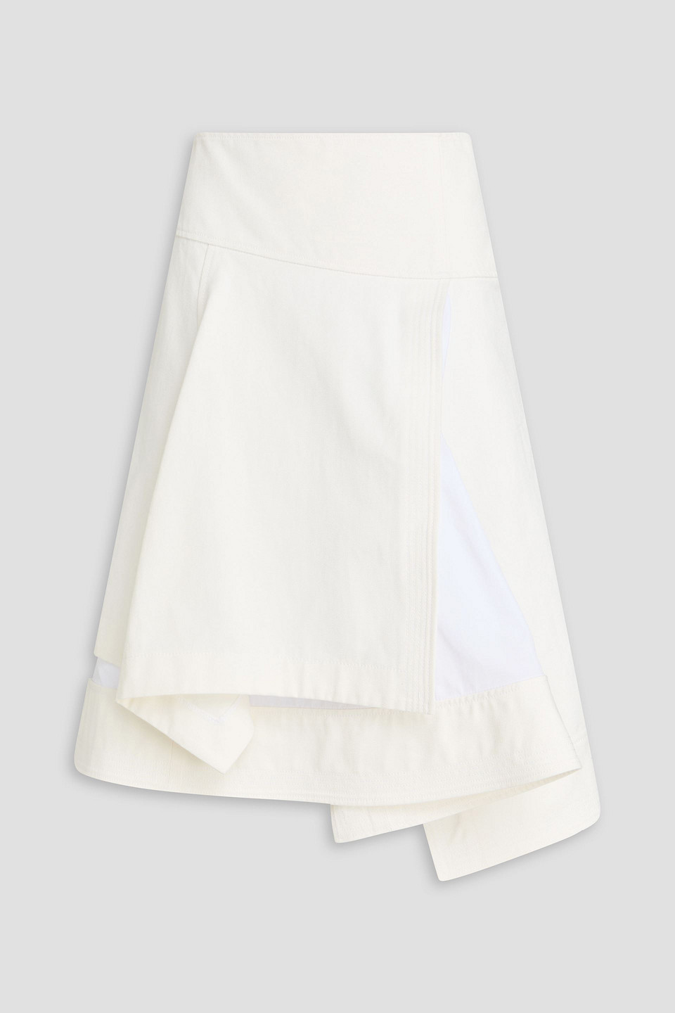 Layered cotton-canvas midi skirt - White - US 0
