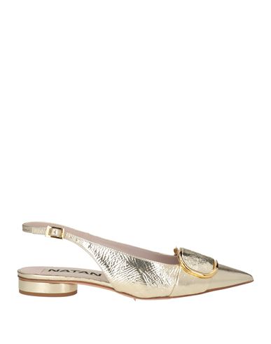 Woman Ballet flats Platinum Size 10 Leather
