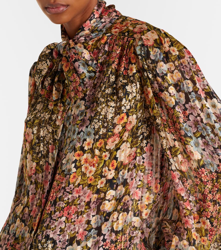 Floral silk blouse