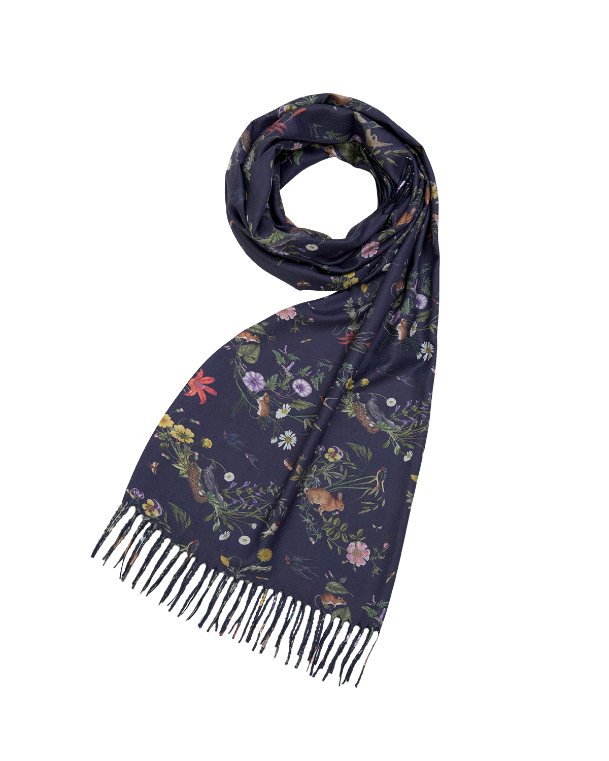 Fable England Running Bunny Toile Scarf in Navy | Women's Scarf
