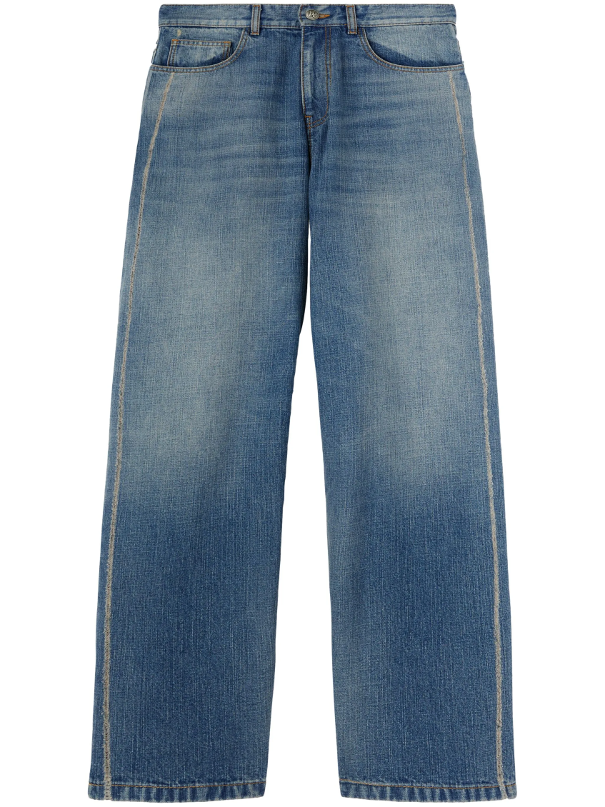 Curved logo loose-fit jeans - Blue