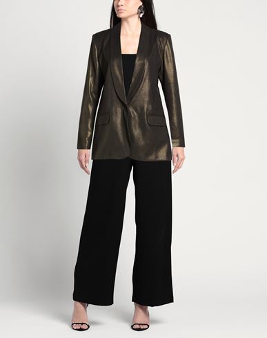 Woman Blazer Gold Size 8 Polyester, Elastane