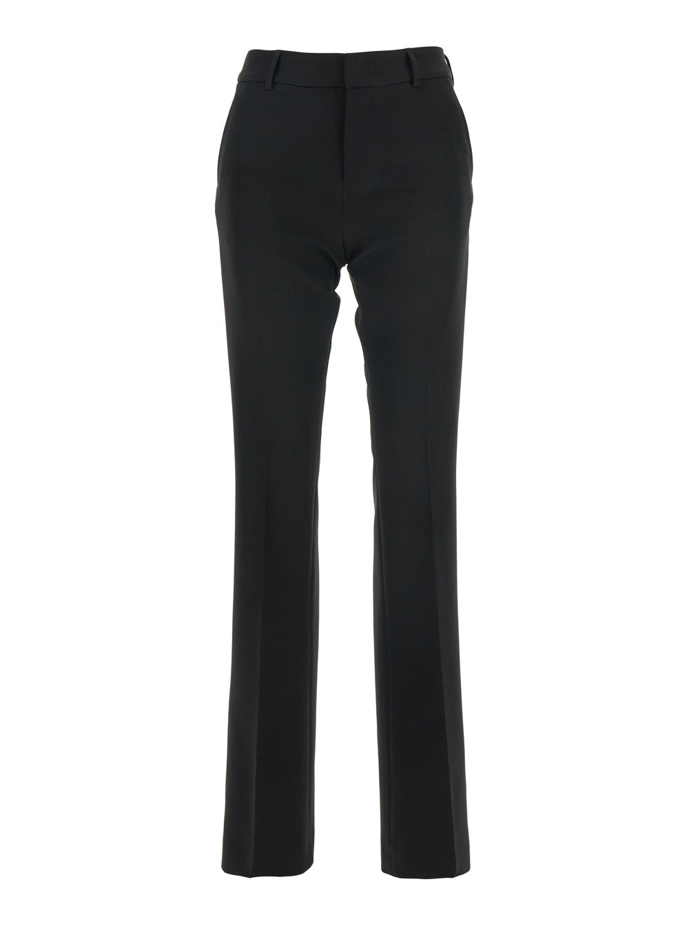 High-Waisted Trousers — Black
