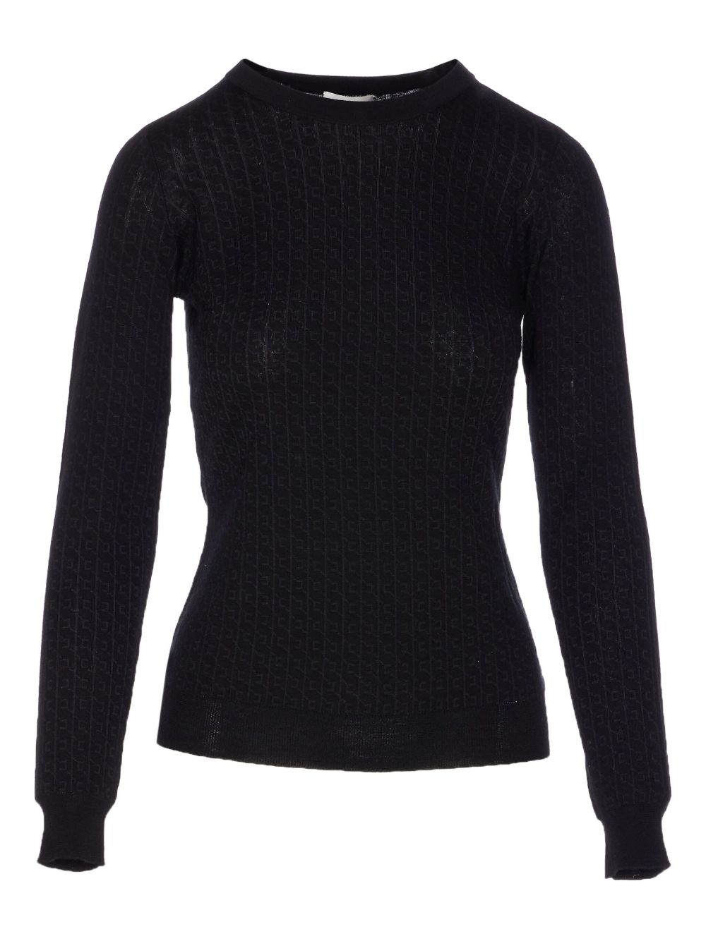 Ribbed Wool Blend Sweater — Black