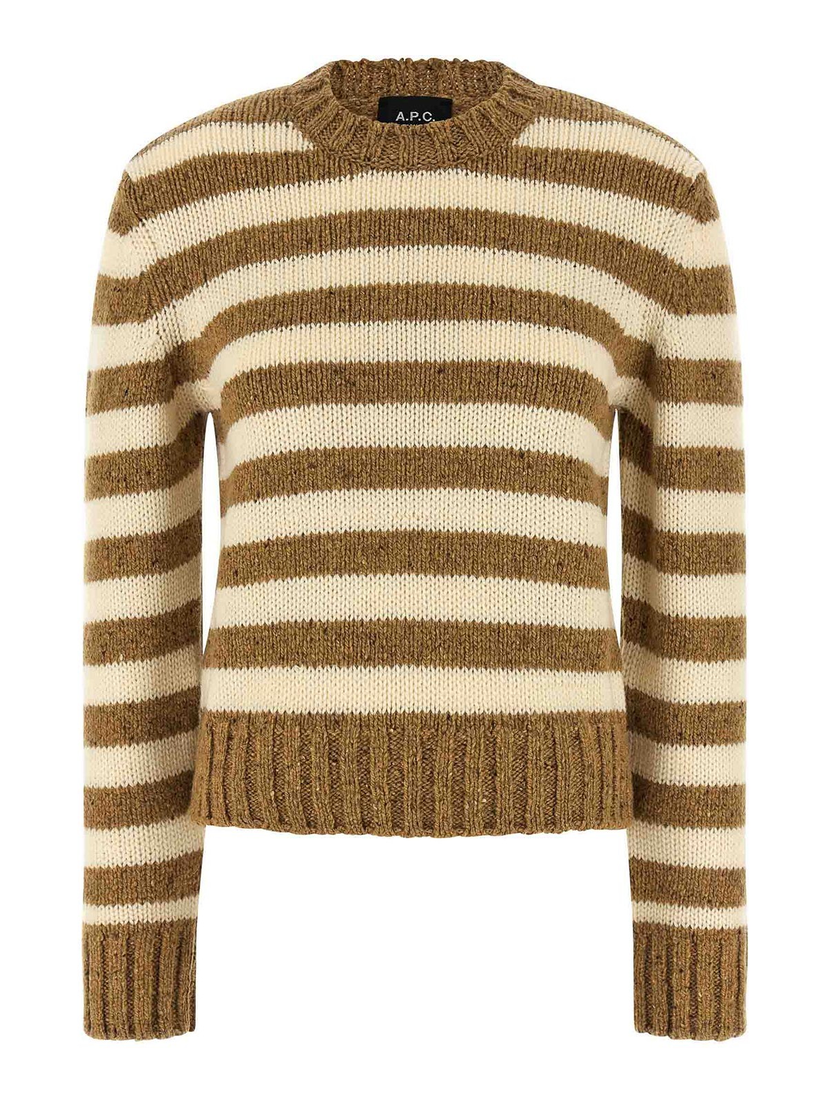 A. P.C. Striped Sweater Sweaters And Cardigans Brown