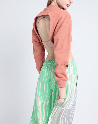 Truecasuals Cropped Sportswear Sweatshirt Woman Shrug Rust