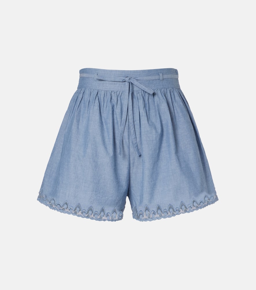 Elowen lace-trimmed cotton shorts