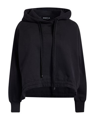 Woman Sweatshirt Black Size L Cotton, Elastane
