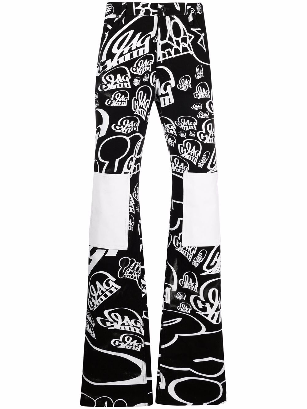 X Katsu printed straight-leg jeans - Black