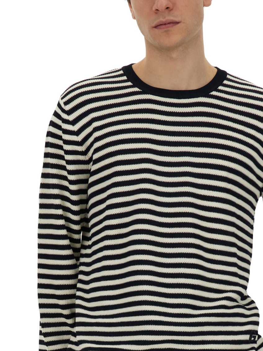 Dolce&Gabbana - striped pattern crew neck sweater