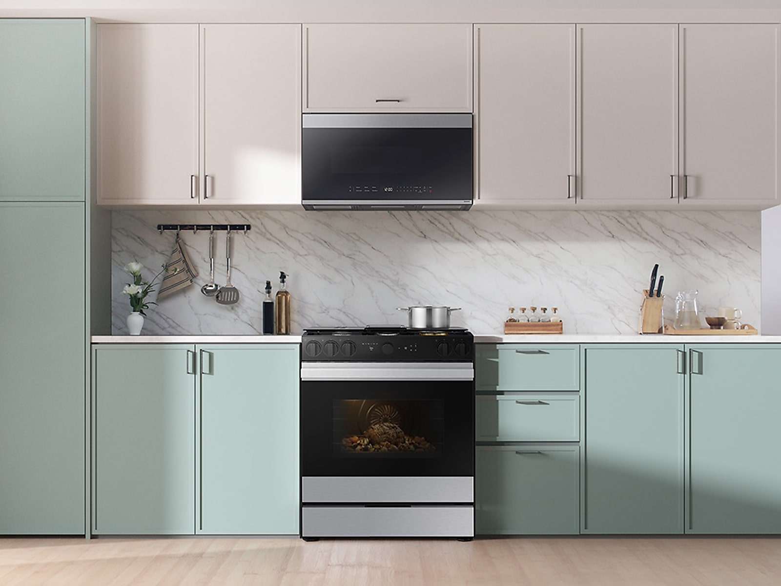Bespoke 6.0 cu. ft. Smart Slide-In Gas Range with Air Sous Vide & Air Fry in Stainless Steel(NSG6DG8500SRAA)