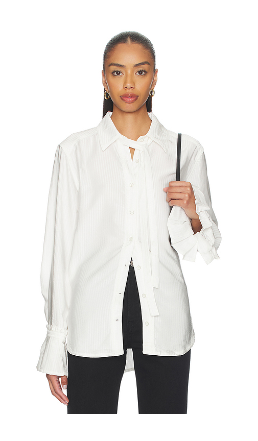 Free people camisa de seda mary lou en color ivory L también en M, S