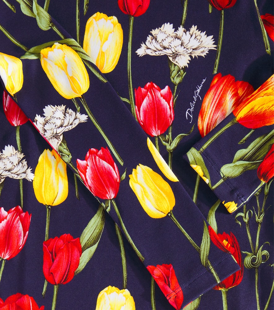 Floral cotton-blend top
