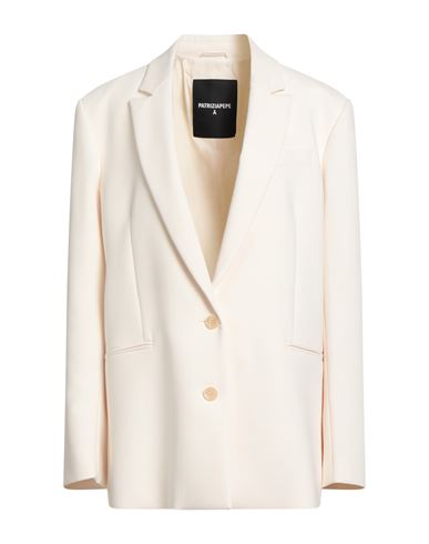 Woman Blazer Cream Size 8 Polyester, Viscose, Elastane