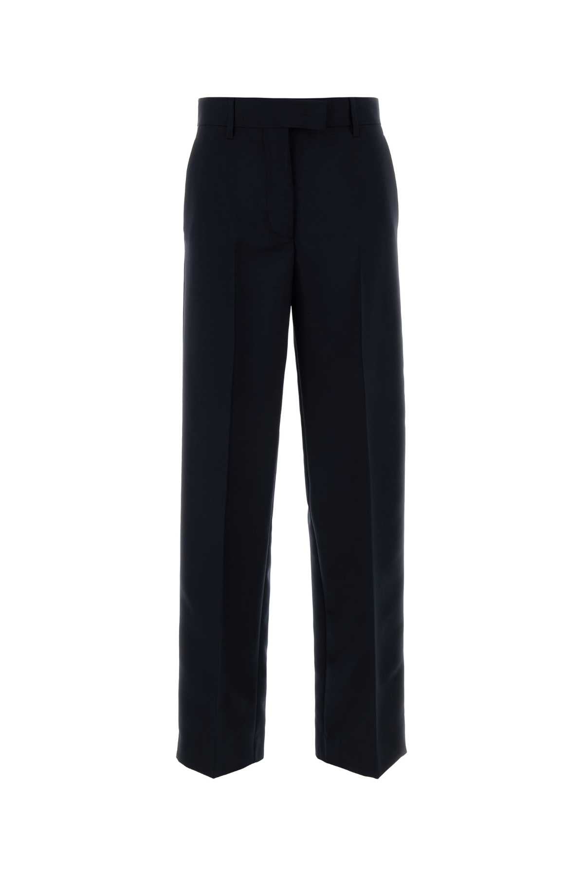 Mohair Virgin Wool Trousers — Navy