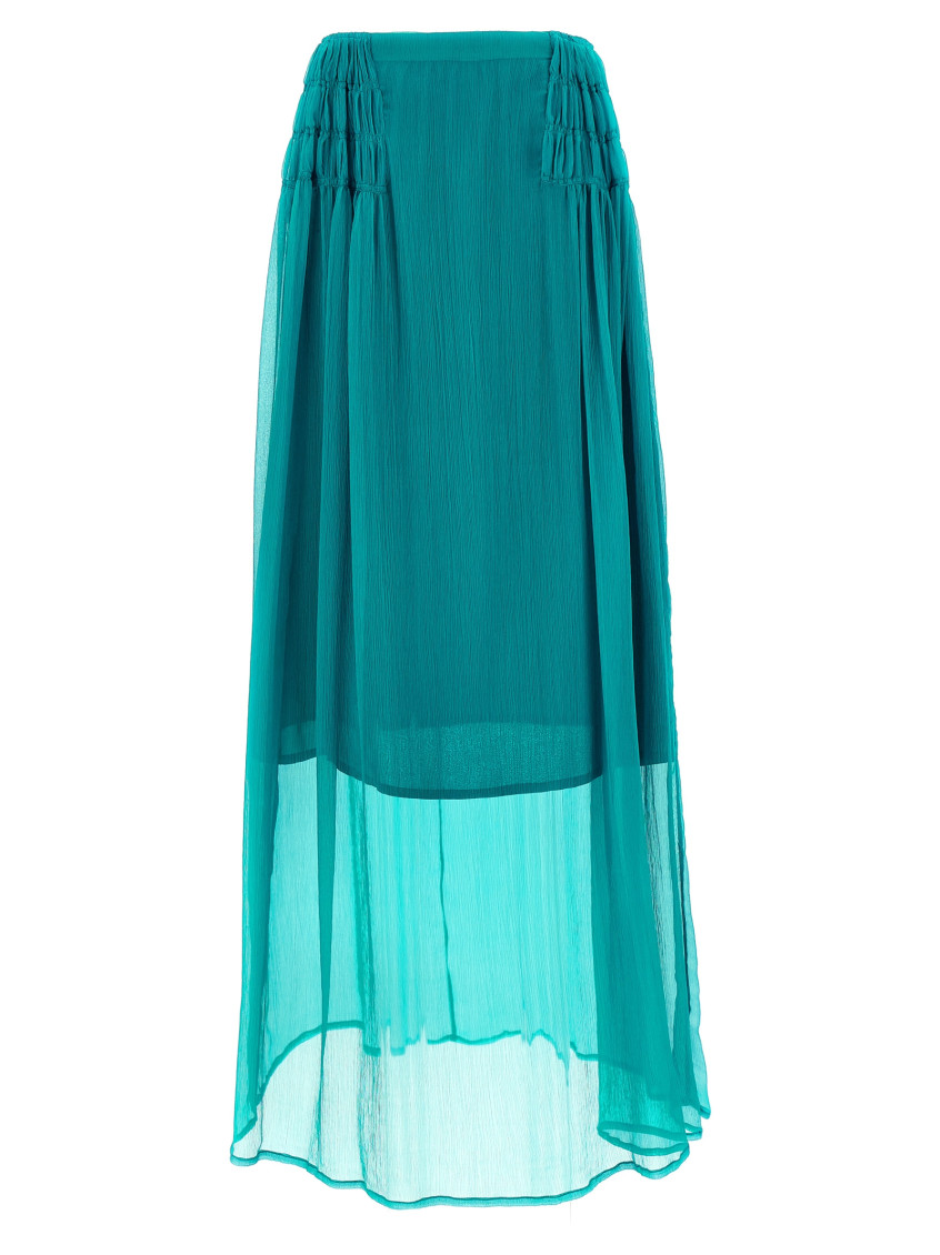 Dries Van Noten - scarlett skirt maxi sheer ruched design