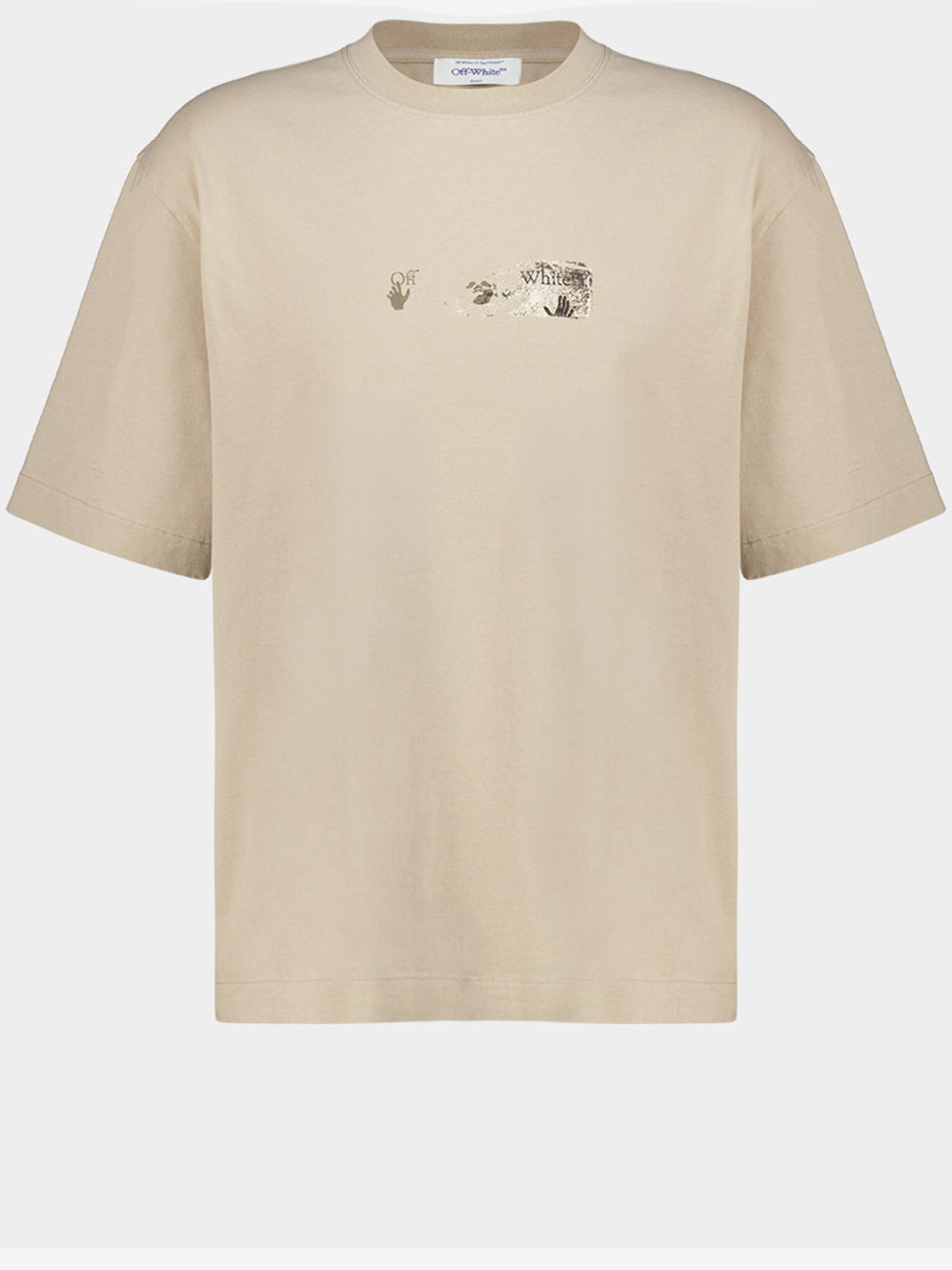 Logo-Print Cotton T-Shirt — Beige