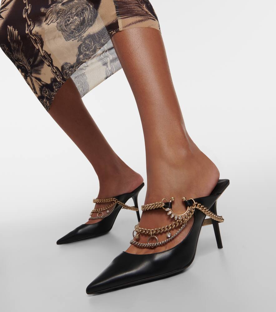 Jimmy Choo x Jean Paul Gaultier embellished leather slingback pumps