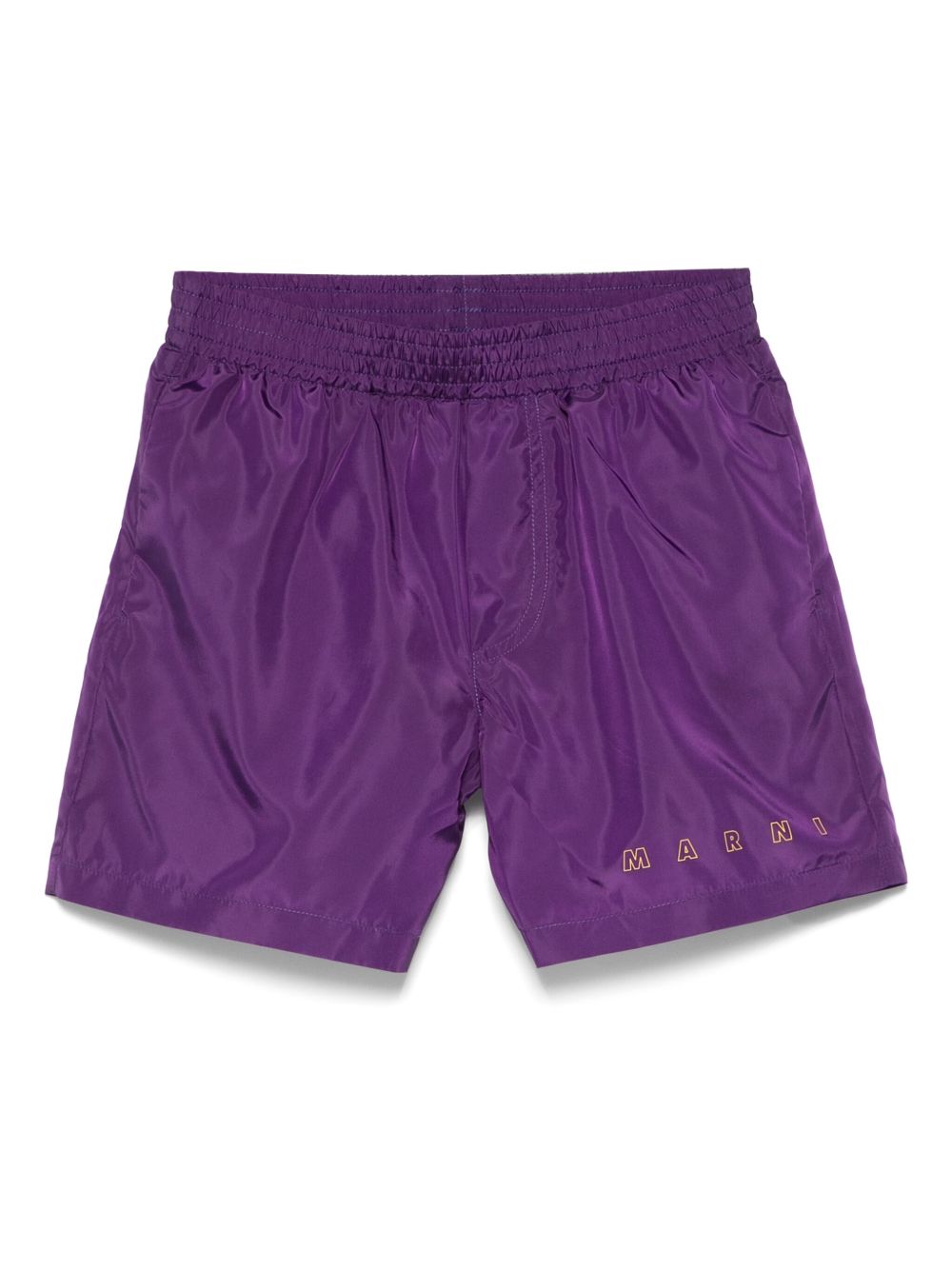 Marni Kids logo-print swim shorts - Purple
