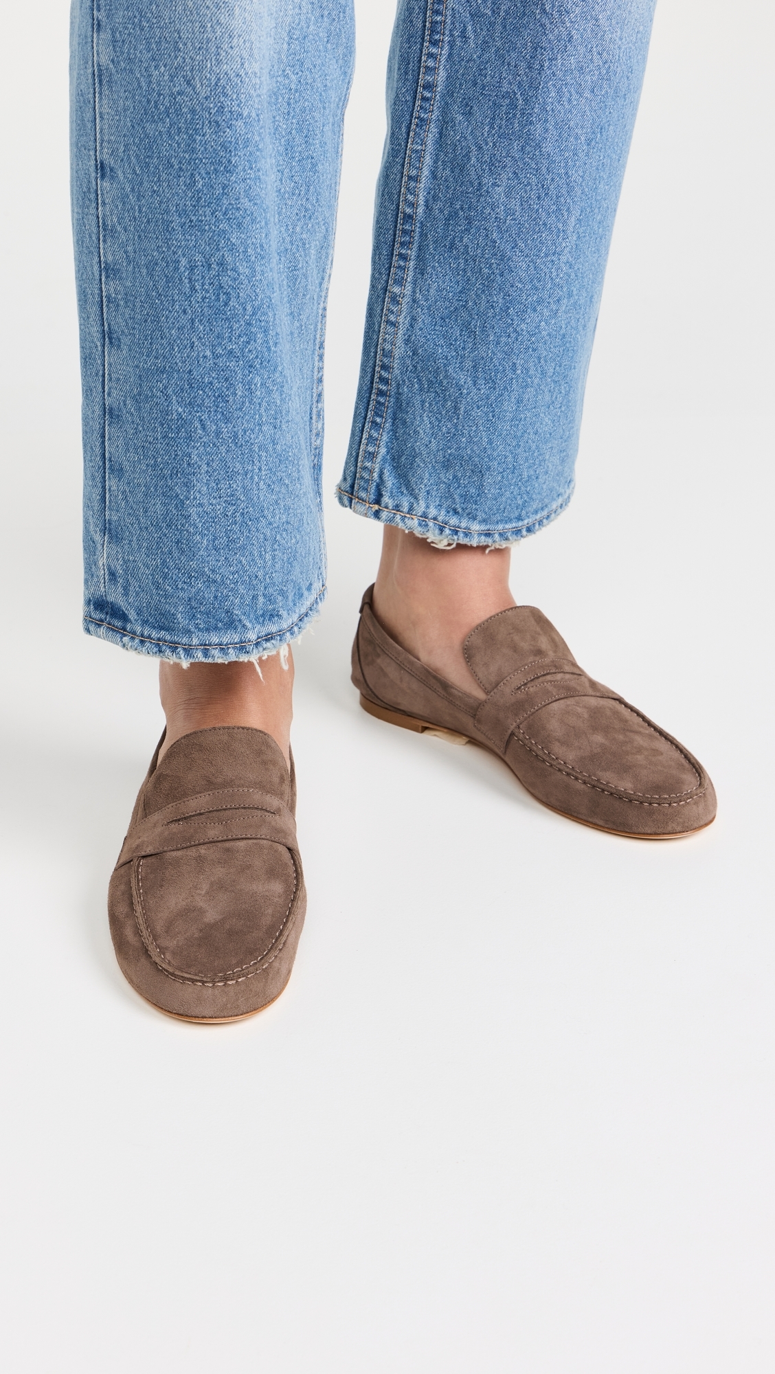 The Penny Loafers Taupe Suede