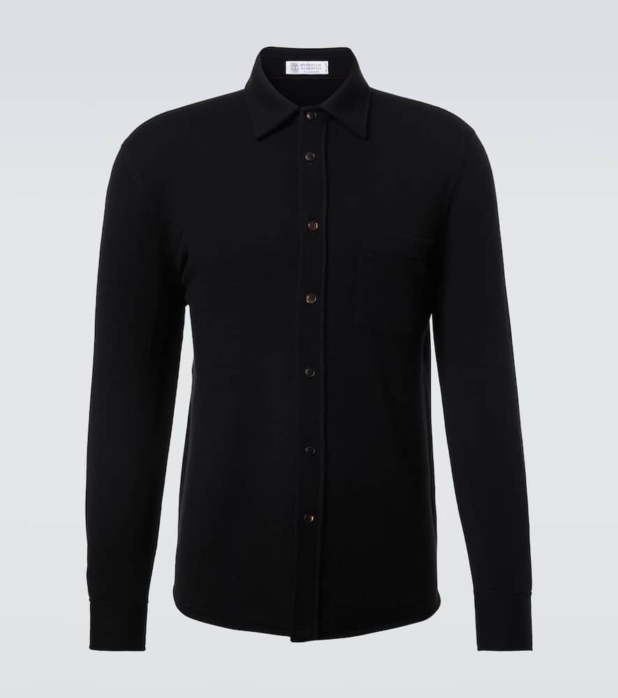 Wool, cashmere, and silk polo sweater