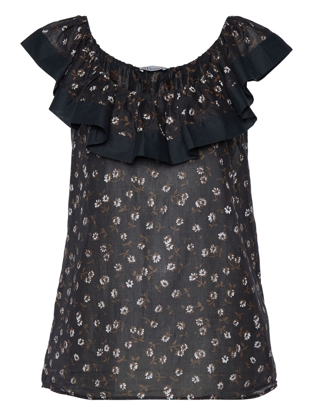 Floral-print top - Black