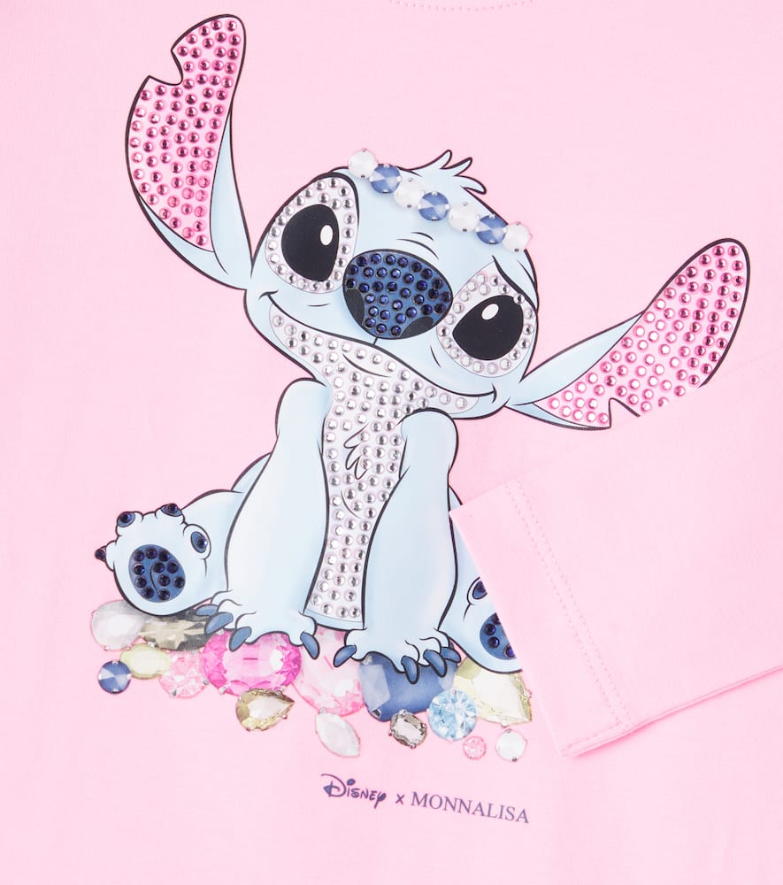 X Disney Stitch cotton-blend jersey top
