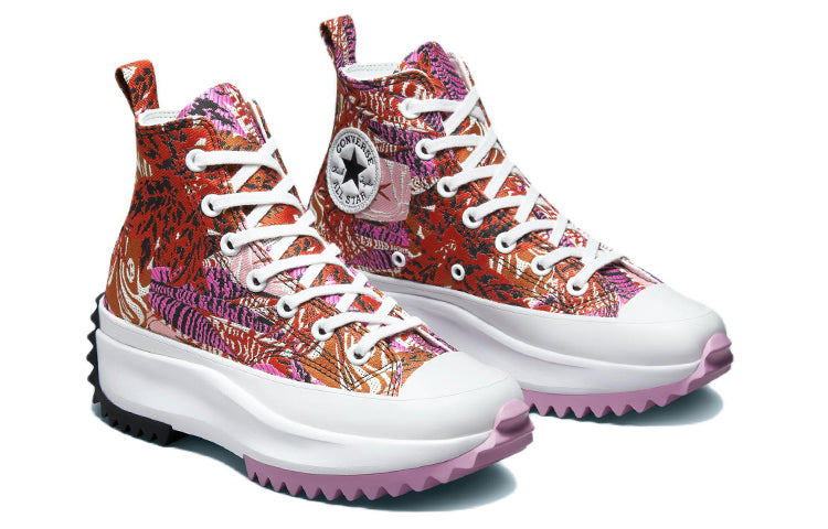 Run Star Hike Platform Tropical Florals High Tops 'Mantra Orange'