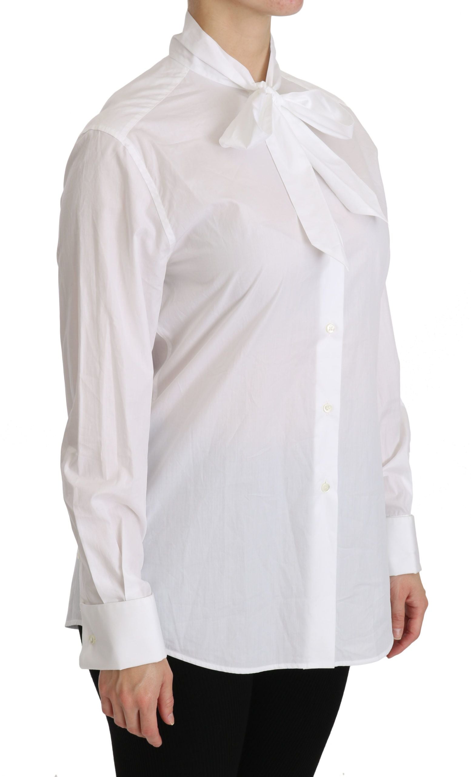 Turtle Neck Long Sleeve Shirt — White