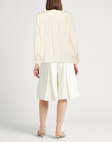 Woman Shirt Cream Size 6 Silk, Elastane