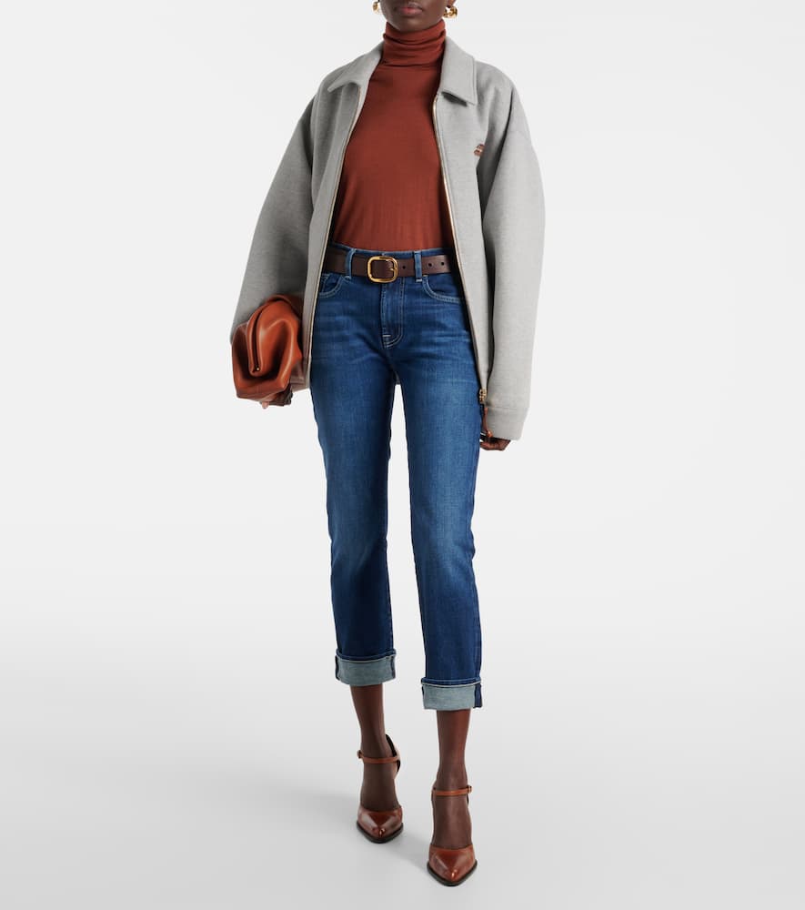 Mid-rise cropped skinny jeans