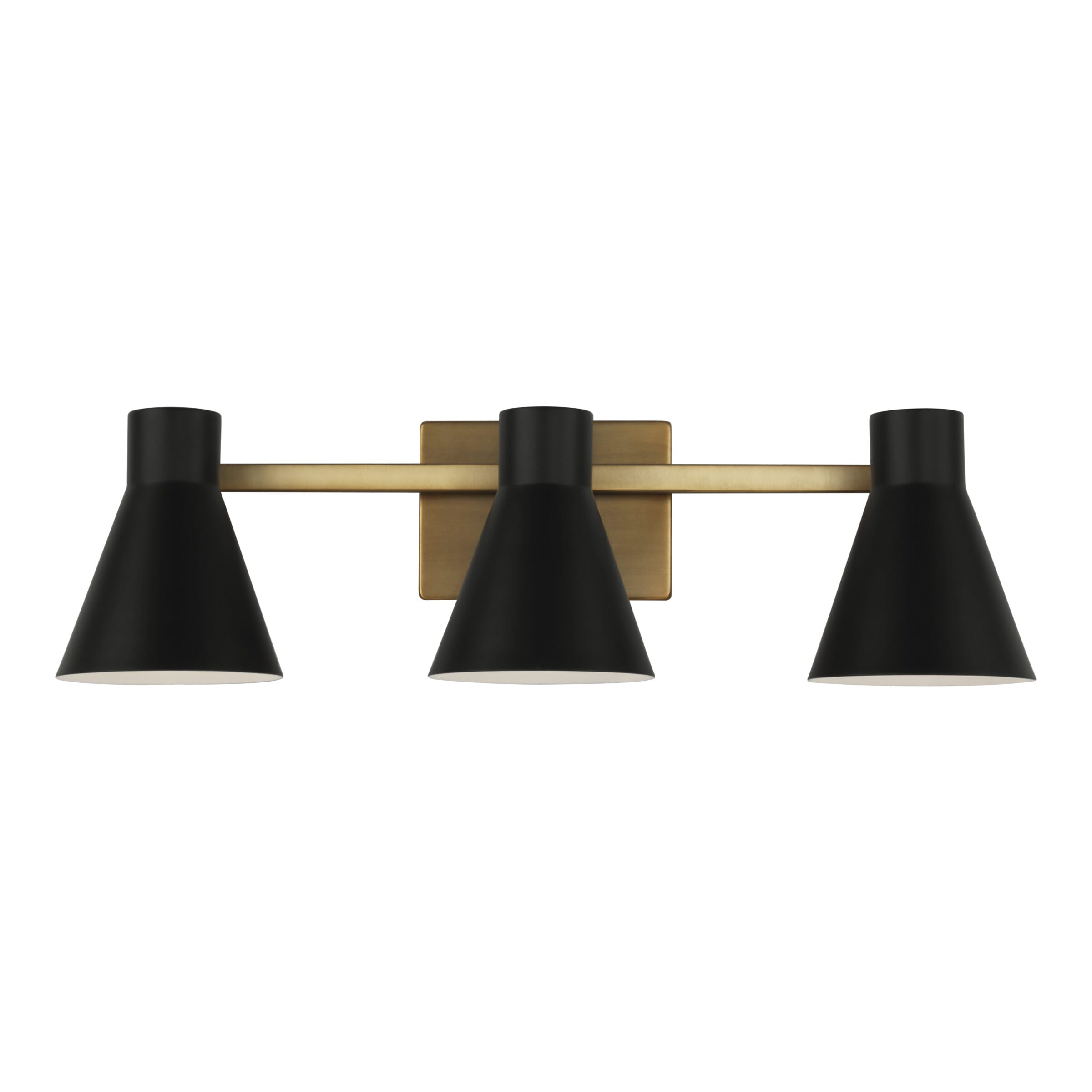 Satin Brass Three Light Wall Bath from the Towner Collection