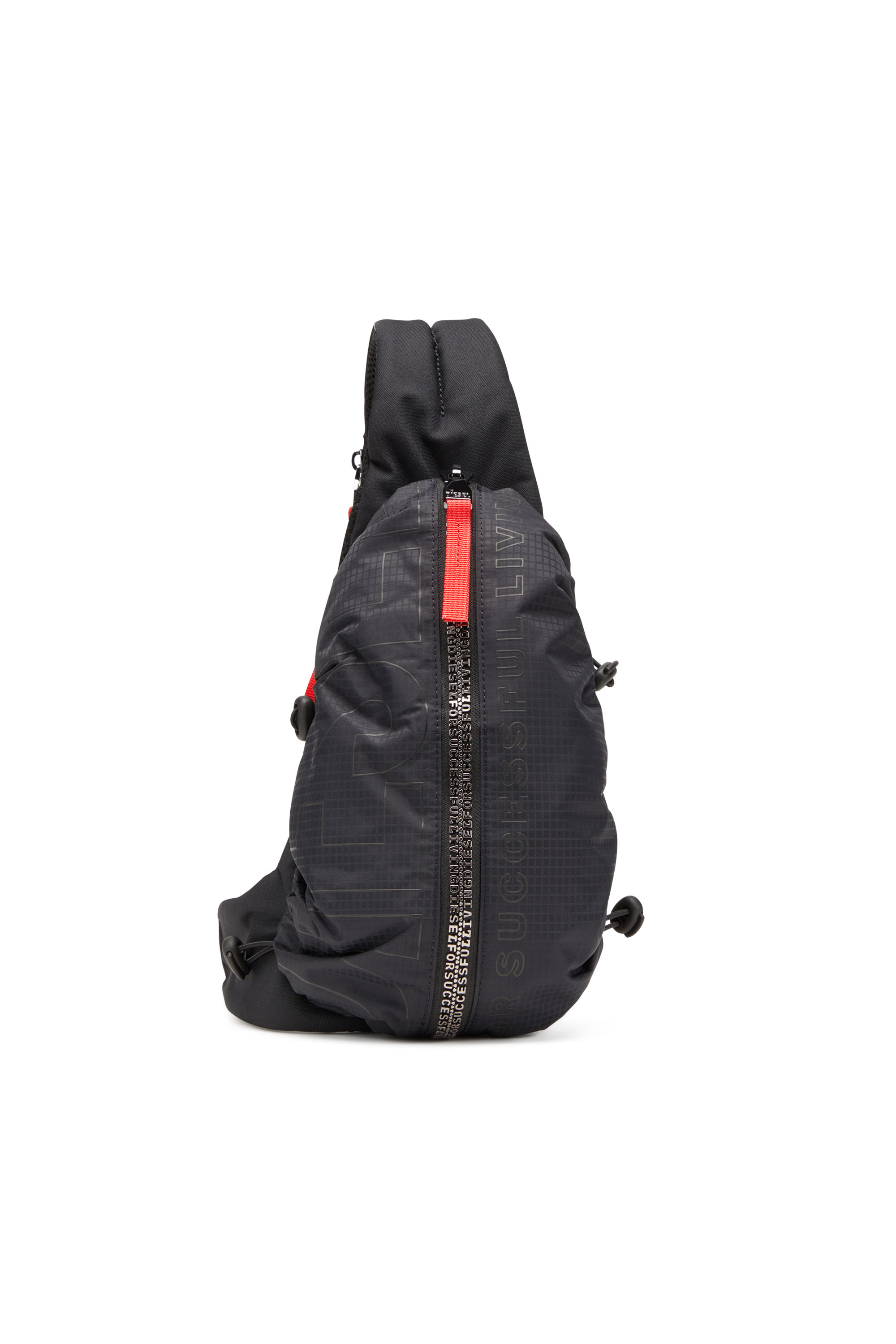 Sling bag in check-jacquard shell - Crossbody Bags - Man - Black