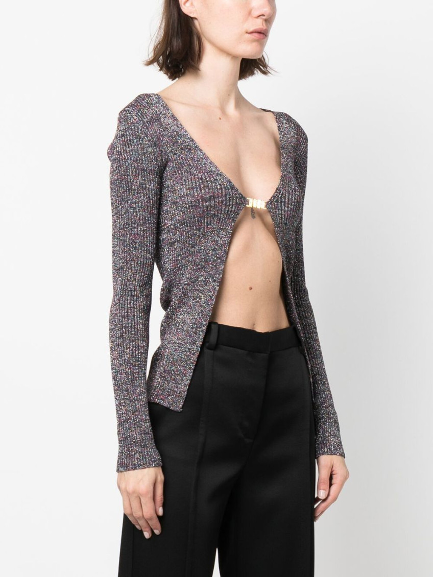 - Logo Lurex Cardigan