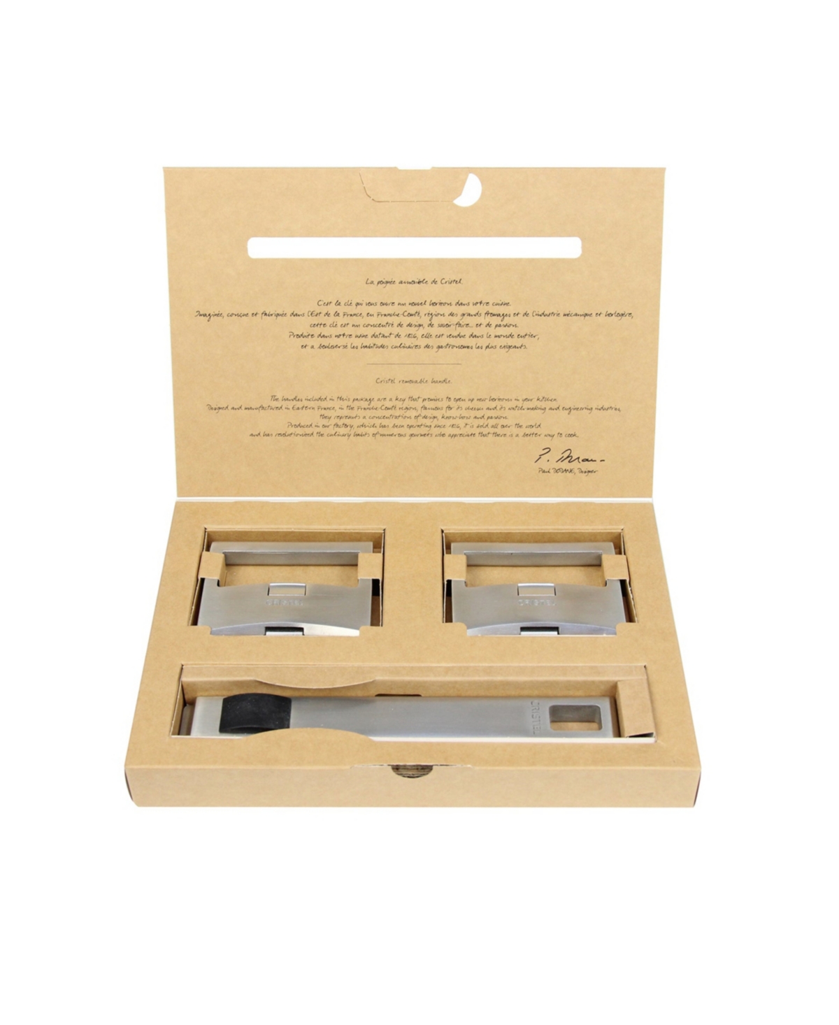 Stainless Steel 3-Piece Strate Removable Handles Set - Silver